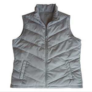 Lands' End Down Feathers Insulated Vest XL Gray Grey